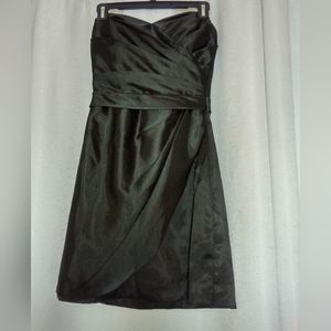 Classy Strapless Black Wrap Mini Cocktail Dress Prom Homecoming Holiday Party